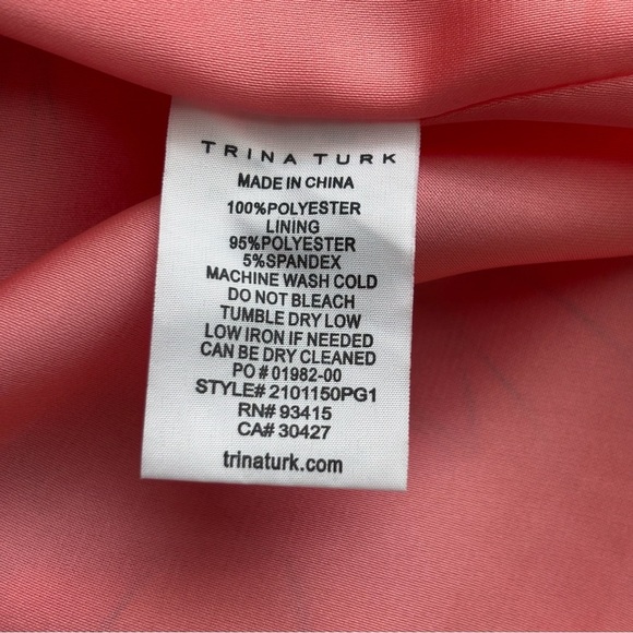 Trina Turk Watson Floral V Neck Blouse Small Long Sleeve Pink - Picture 10 of 11